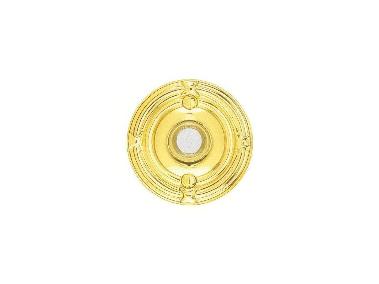 Emtek 2407US 2-3/4" Diameter Ribbon and Reed Style Brass Lighted Doorbell Rosette