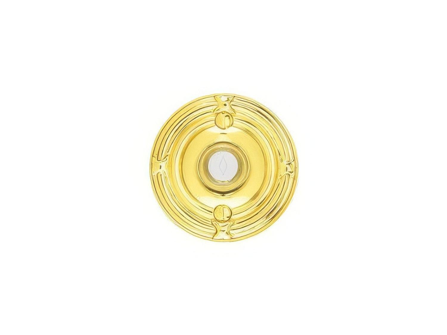 Emtek 2407US 2-3/4" Diameter Ribbon and Reed Style Brass Lighted Doorbell Rosette