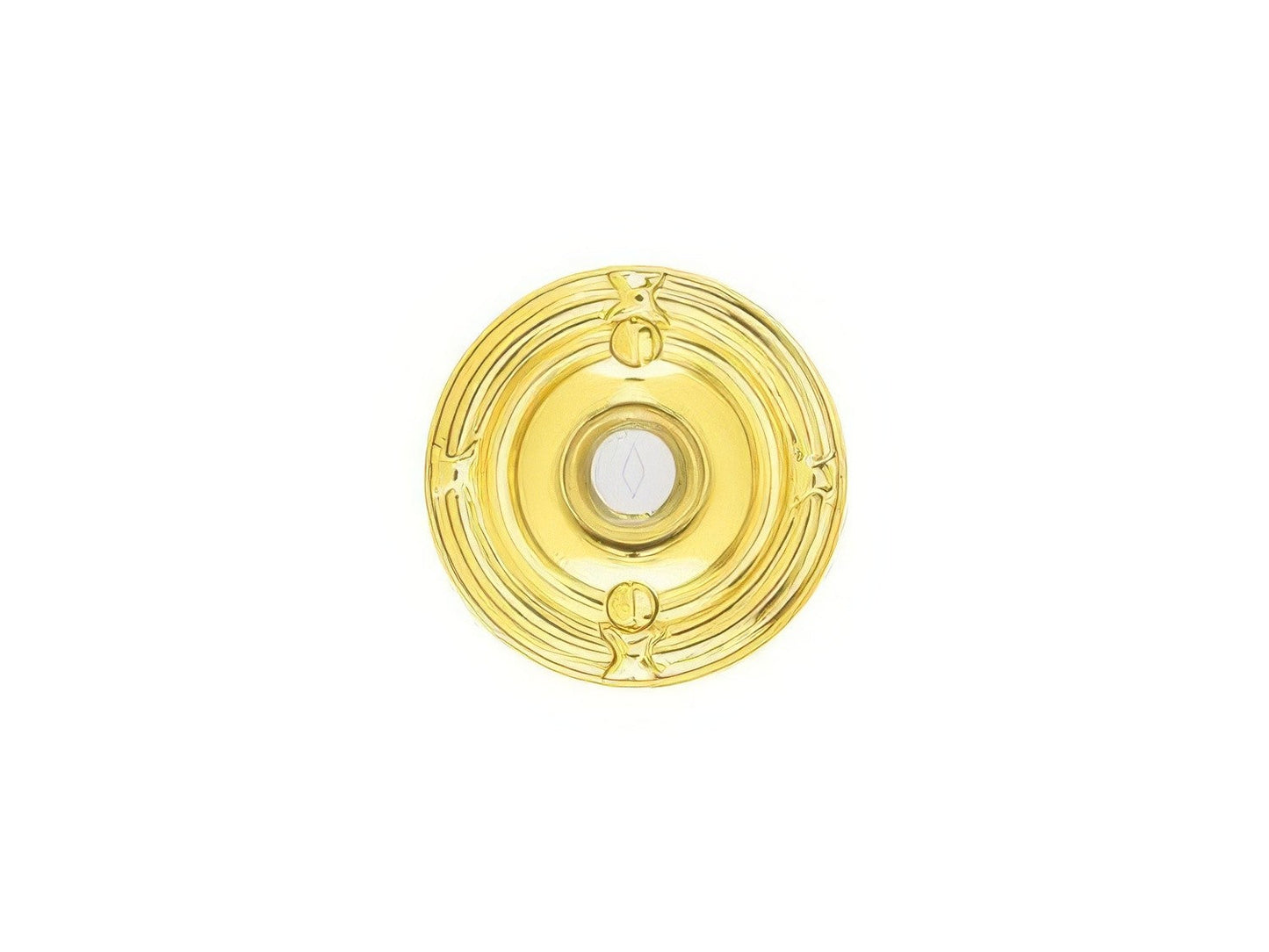 Emtek 2407US 2-3/4" Diameter Ribbon and Reed Style Brass Lighted Doorbell Rosette