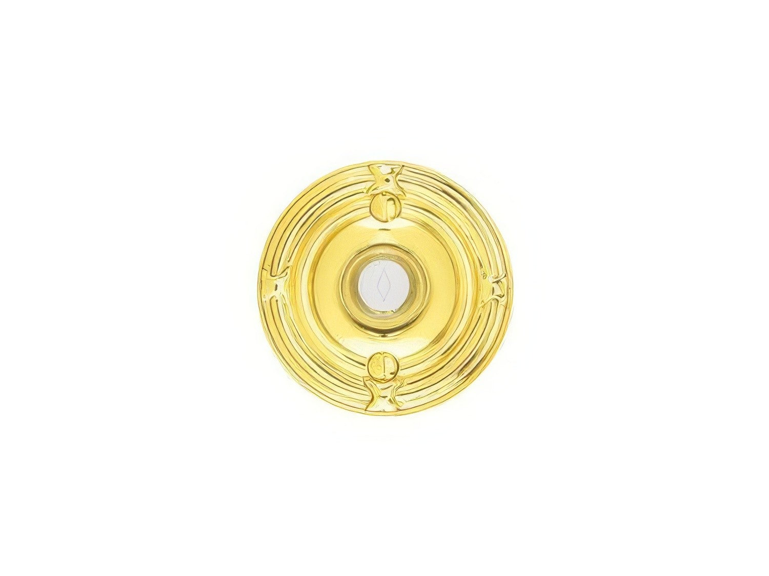 Emtek 2407US 2-3/4" Diameter Ribbon and Reed Style Brass Lighted Doorbell Rosette