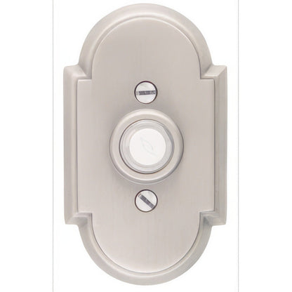 Emtek 4-3/8" Height #8 Style Classic Brass Lighted Doorbell Rosette