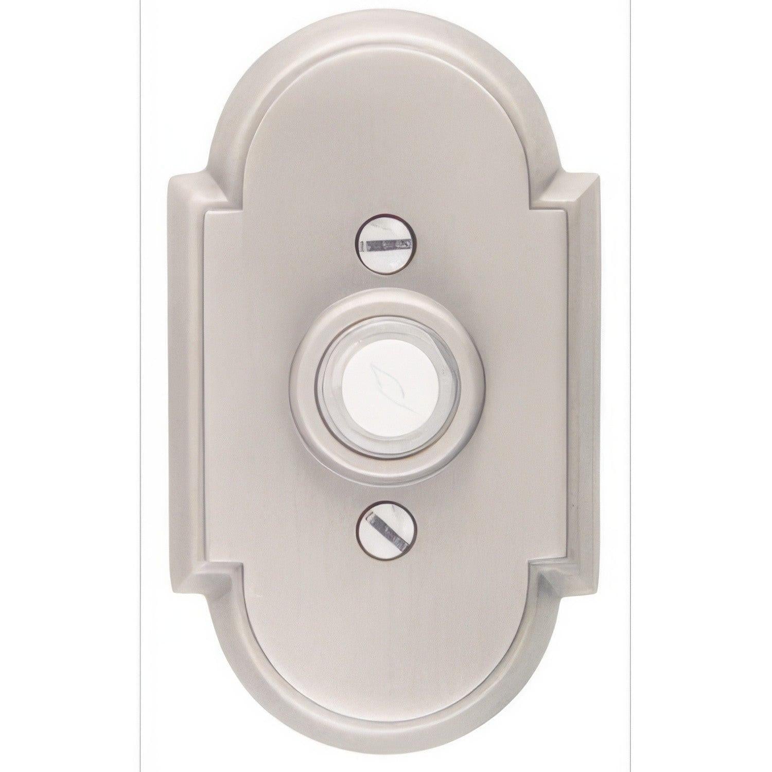 Emtek 4-3/8" Height #8 Style Classic Brass Lighted Doorbell Rosette