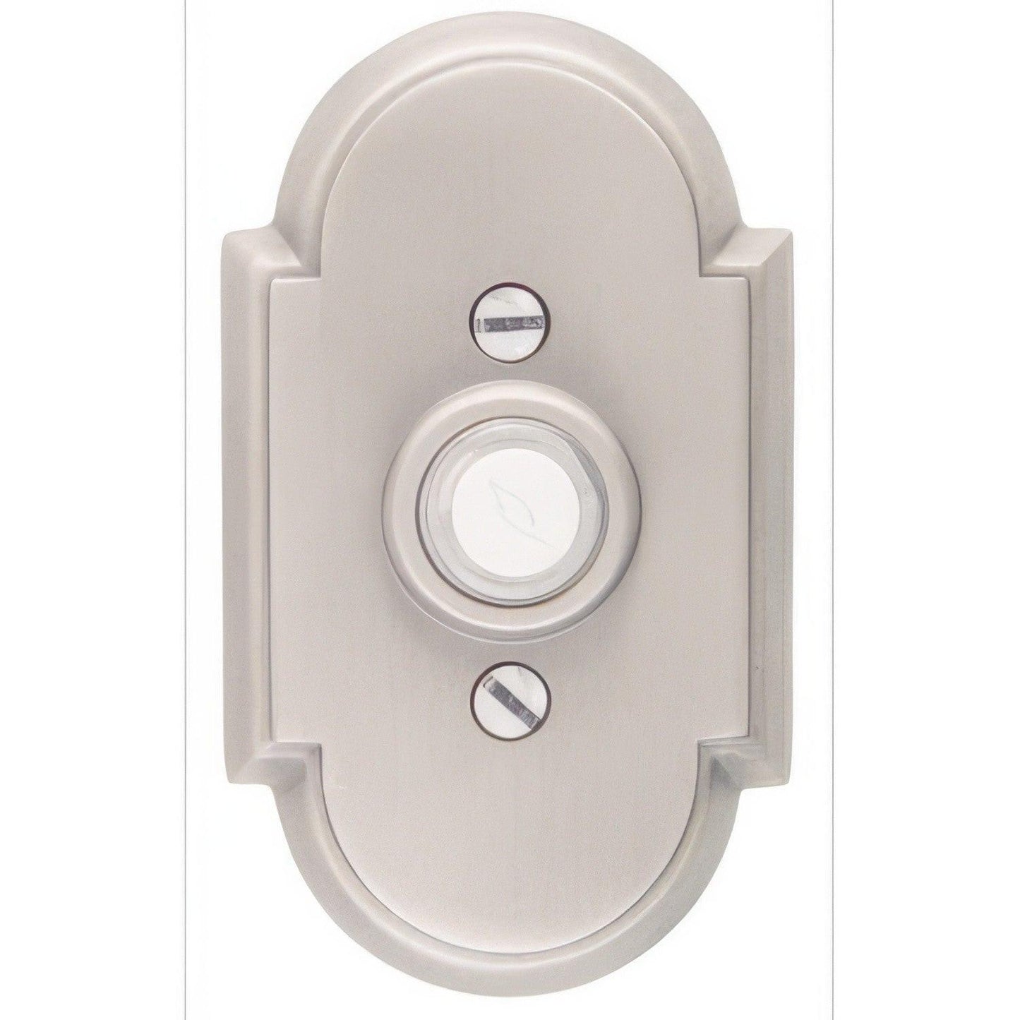Emtek 4-3/8" Height #8 Style Classic Brass Lighted Doorbell Rosette