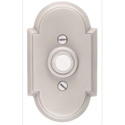 Emtek 4-3/8" Height #8 Style Classic Brass Lighted Doorbell Rosette