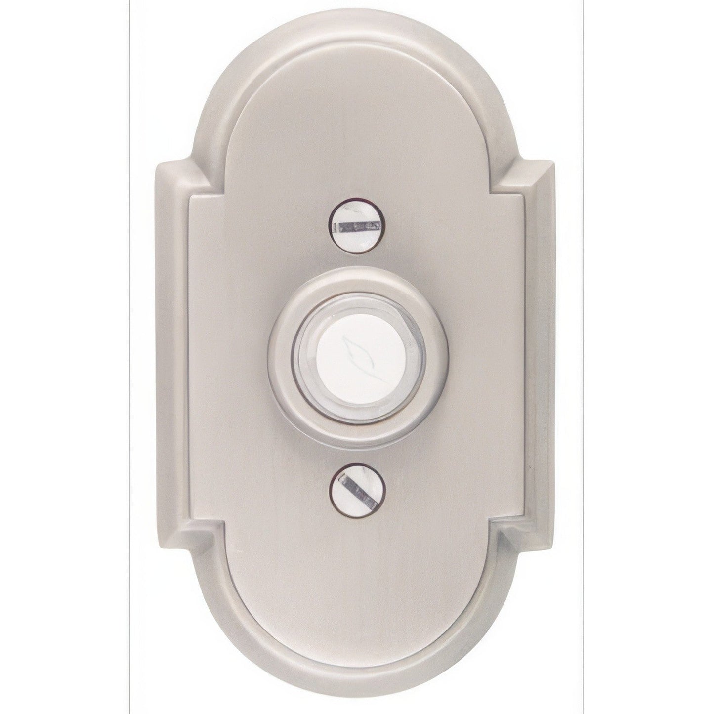 Emtek 4-3/8" Height #8 Style Classic Brass Lighted Doorbell Rosette