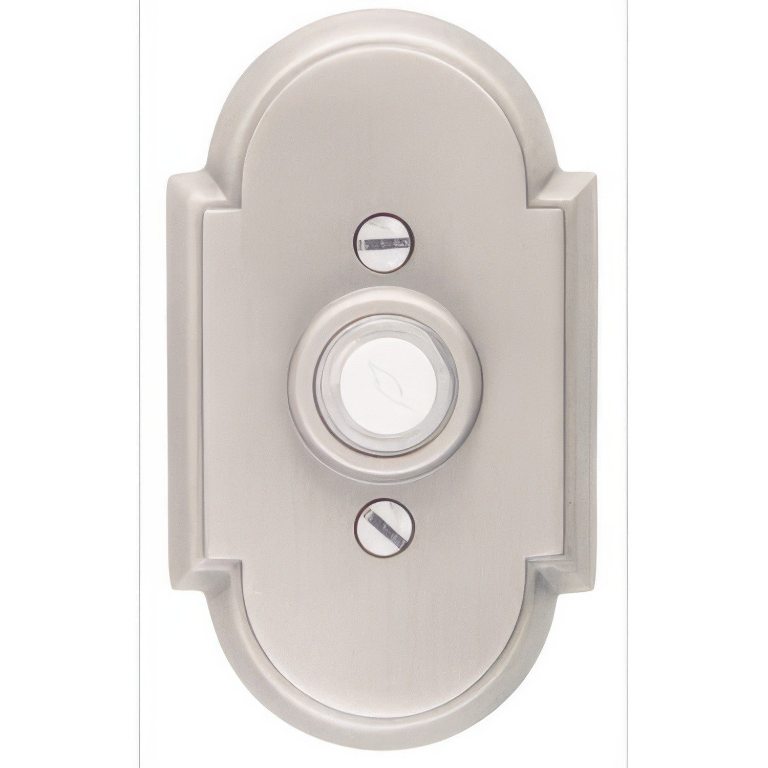 Emtek 4-3/8" Height #8 Style Classic Brass Lighted Doorbell Rosette