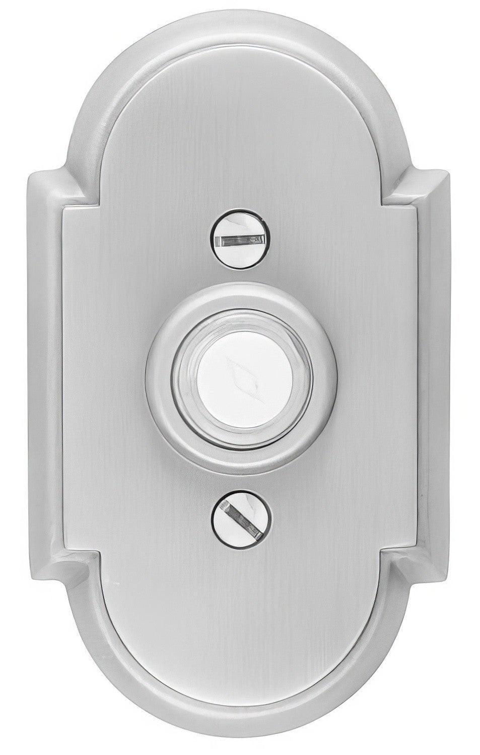 Emtek 4-3/8" Height #8 Style Classic Brass Lighted Doorbell Rosette