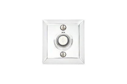 Emtek Brass Doorbell with Lighted Button and Quincy Rosette