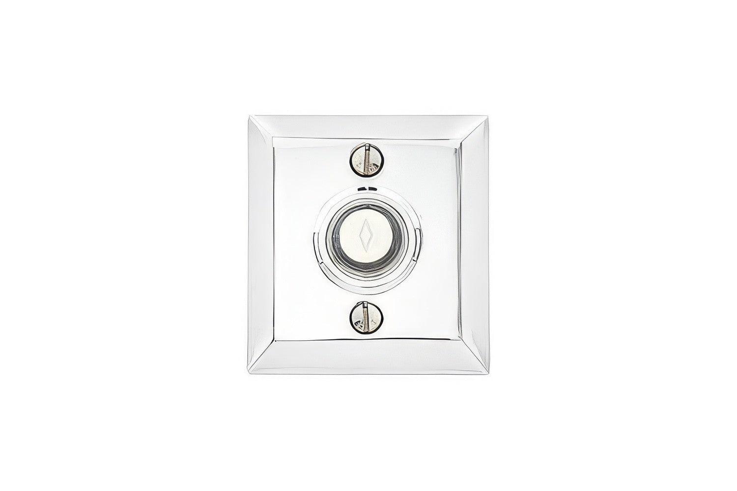 Emtek Brass Doorbell with Lighted Button and Quincy Rosette