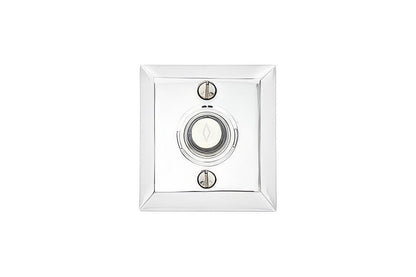 Emtek Brass Doorbell with Lighted Button and Quincy Rosette