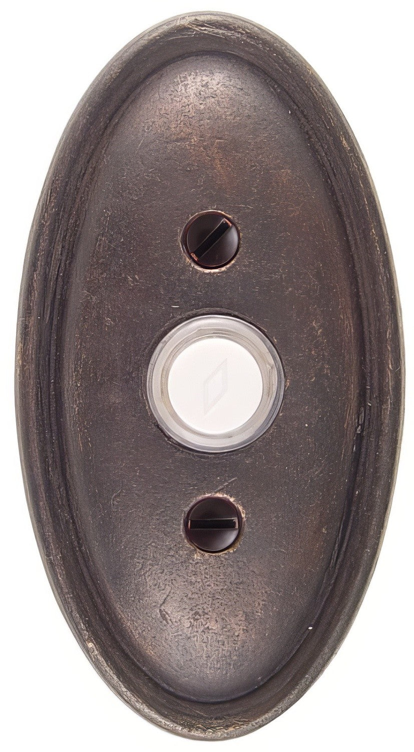 Emtek Lost Wax Cast Bronze 4-1/2" Height Oval Style Bronze Lighted Doorbell Rosette