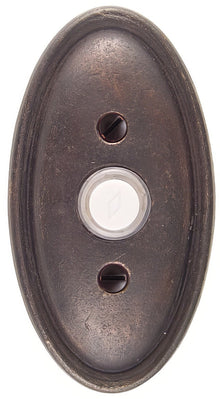 Emtek Lost Wax Cast Bronze 4-1/2" Height Oval Style Bronze Lighted Doorbell Rosette