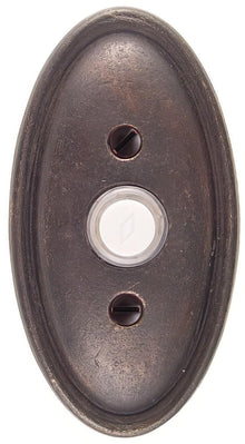 Emtek Lost Wax Cast Bronze 4-1/2" Height Oval Style Bronze Lighted Doorbell Rosette