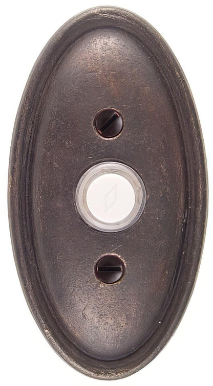 Emtek Lost Wax Cast Bronze 4-1/2" Height Oval Style Bronze Lighted Doorbell Rosette