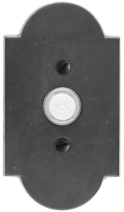 Emtek 2421 Sandcast Bronze 4-1/2" Height #1 Style Bronze Lighted Doorbell Rosette.