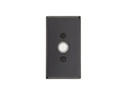 Emtek Sandcast Bronze 4-1/2" Height Rectangular Style Bronze Lighted Doorbell Rosette