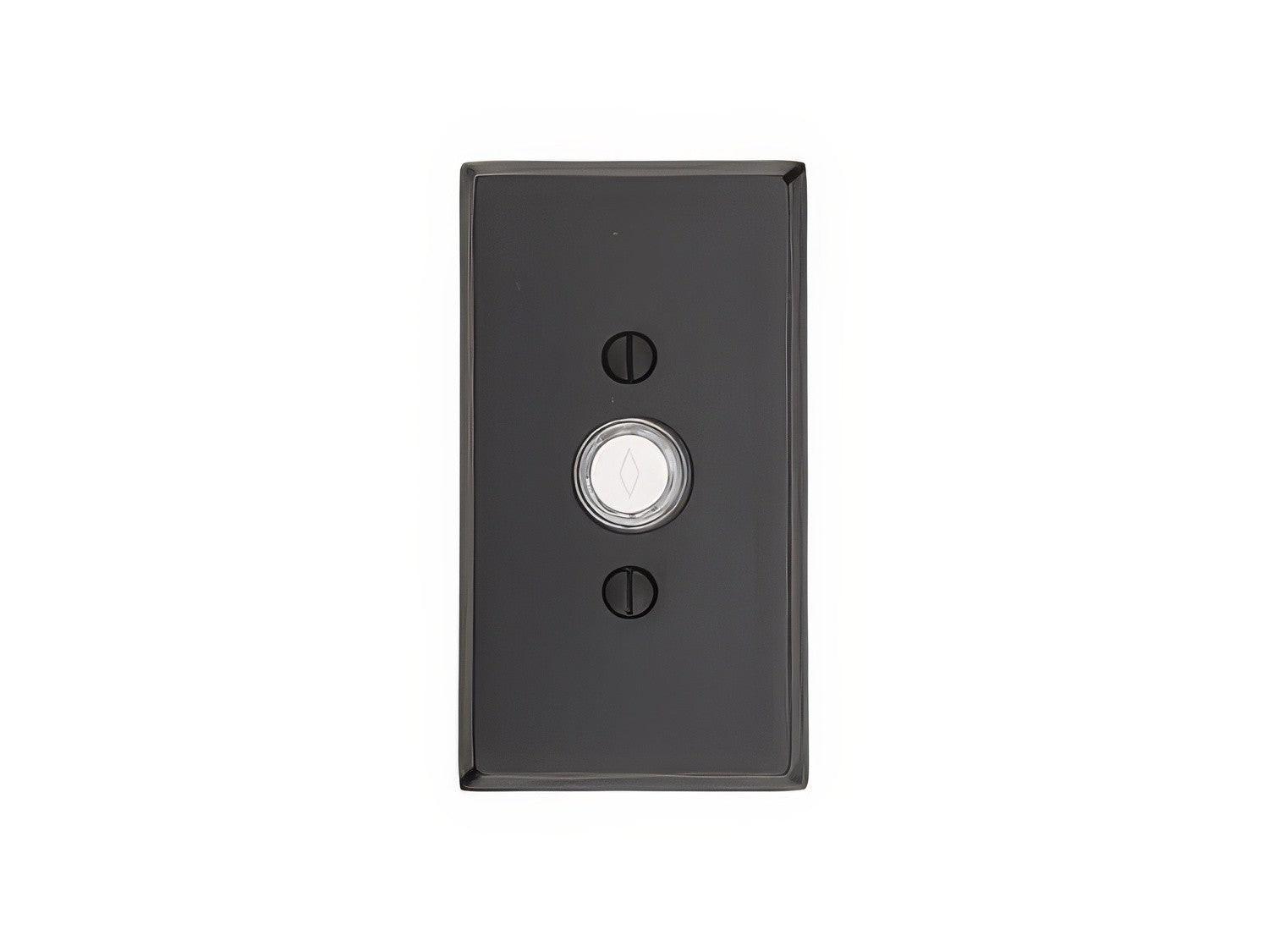 Emtek Sandcast Bronze 4-1/2" Height Rectangular Style Bronze Lighted Doorbell Rosette