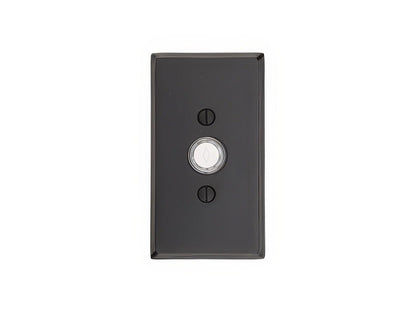 Emtek Sandcast Bronze 4-1/2" Height Rectangular Style Bronze Lighted Doorbell Rosette