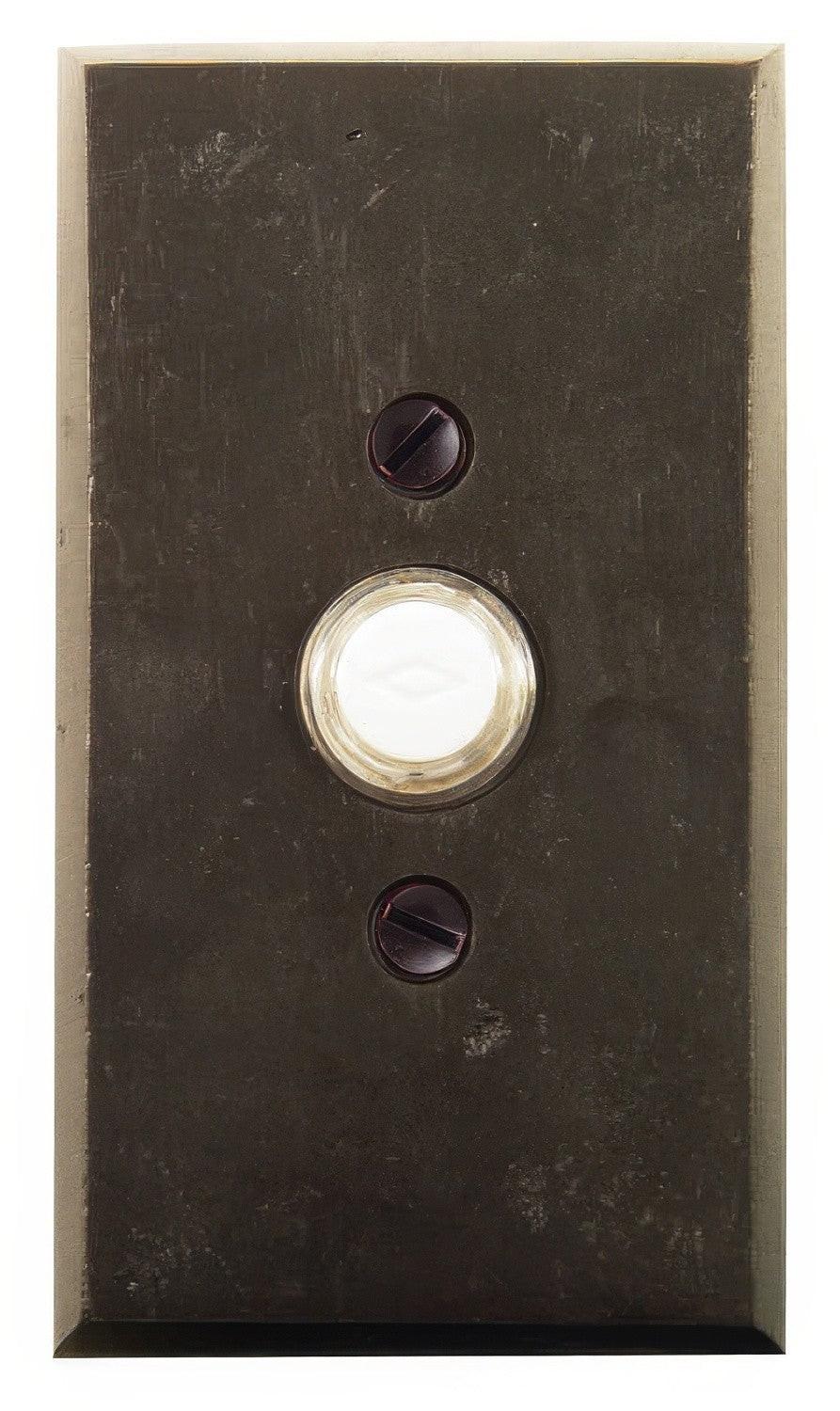 Emtek Sandcast Bronze 4-1/2" Height Rectangular Style Bronze Lighted Doorbell Rosette