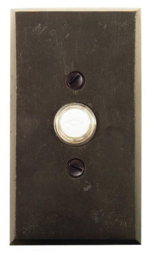 Emtek Sandcast Bronze 4-1/2" Height Rectangular Style Bronze Lighted Doorbell Rosette