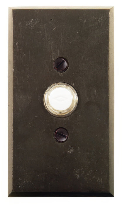 Emtek Sandcast Bronze 4-1/2" Height Rectangular Style Bronze Lighted Doorbell Rosette