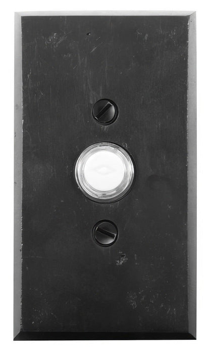 Emtek Sandcast Bronze 4-1/2" Height Rectangular Style Bronze Lighted Doorbell Rosette