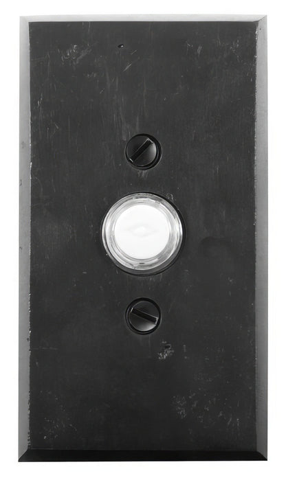 Emtek Sandcast Bronze 4-1/2" Height Rectangular Style Bronze Lighted Doorbell Rosette