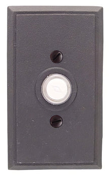 Emtek Wrought Steel 4-3/8" Height Rectangular Style Steel Lighted Doorbell Rosette.