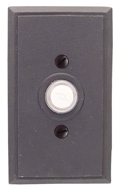 Emtek Wrought Steel 4-3/8" Height Rectangular Style Steel Lighted Doorbell Rosette.