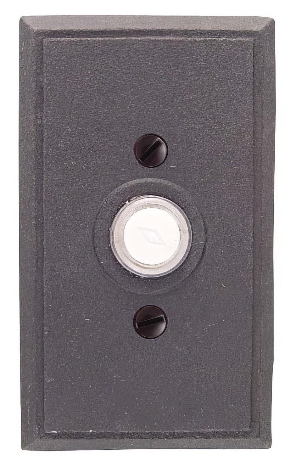 Emtek Wrought Steel 4-3/8" Height Rectangular Style Steel Lighted Doorbell Rosette