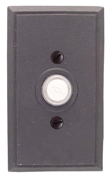 Emtek Wrought Steel 4-3/8" Height Rectangular Style Steel Lighted Doorbell Rosette