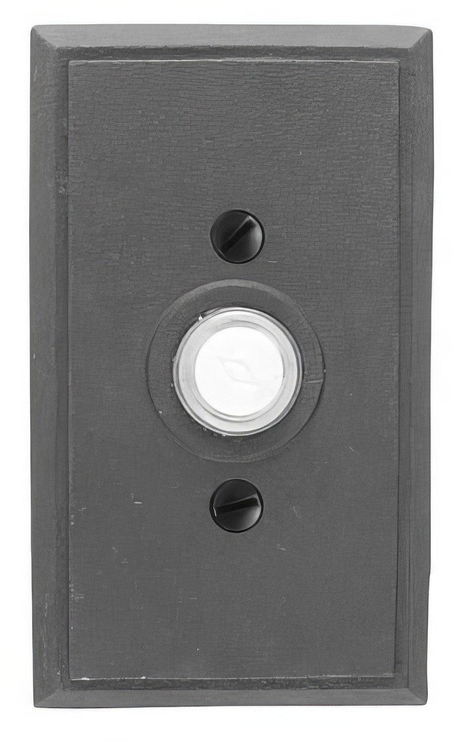 Emtek Wrought Steel 4-3/8" Height Rectangular Style Steel Lighted Doorbell Rosette