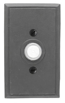 Emtek Wrought Steel 4-3/8" Height Rectangular Style Steel Lighted Doorbell Rosette