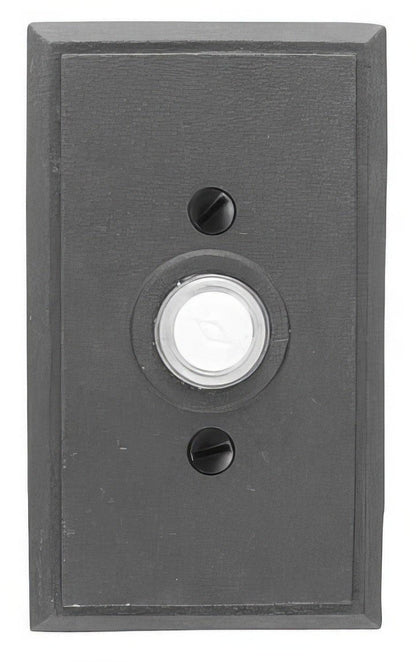 Emtek Wrought Steel 4-3/8" Height Rectangular Style Steel Lighted Doorbell Rosette