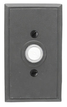 Emtek Wrought Steel 4-3/8" Height Rectangular Style Steel Lighted Doorbell Rosette.