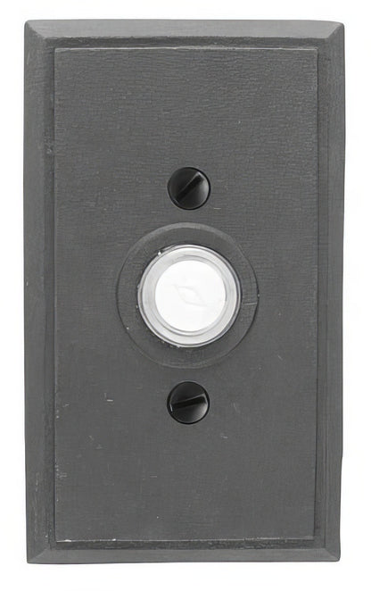 Emtek Wrought Steel 4-3/8" Height Rectangular Style Steel Lighted Doorbell Rosette.
