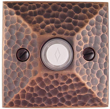 Emtek 2452 Arts and Crafts 2-3/4" Height Hammered Style Brass Lighted Doorbell Rosette