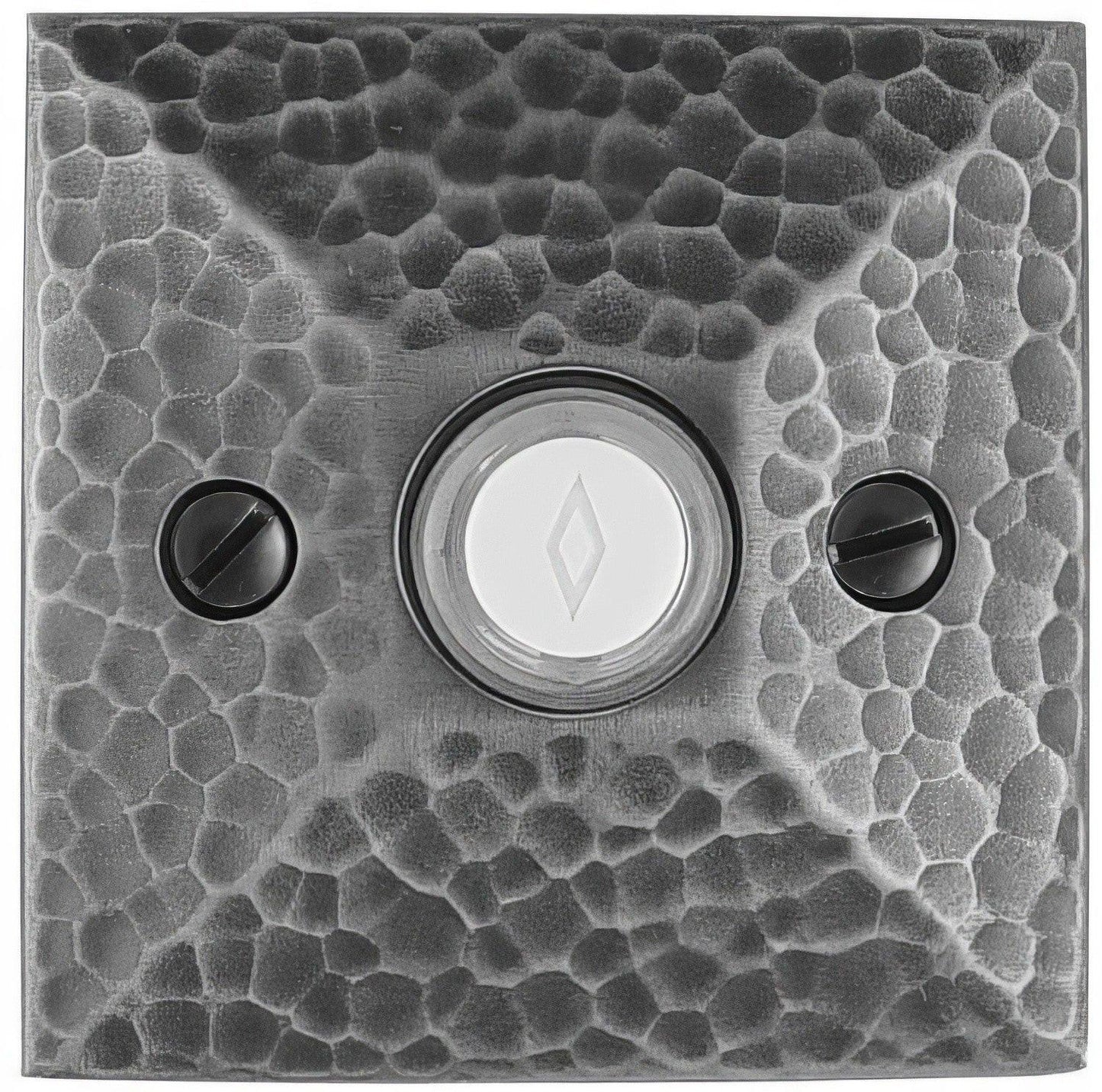 Emtek 2452 Arts and Crafts 2-3/4" Height Hammered Style Brass Lighted Doorbell Rosette