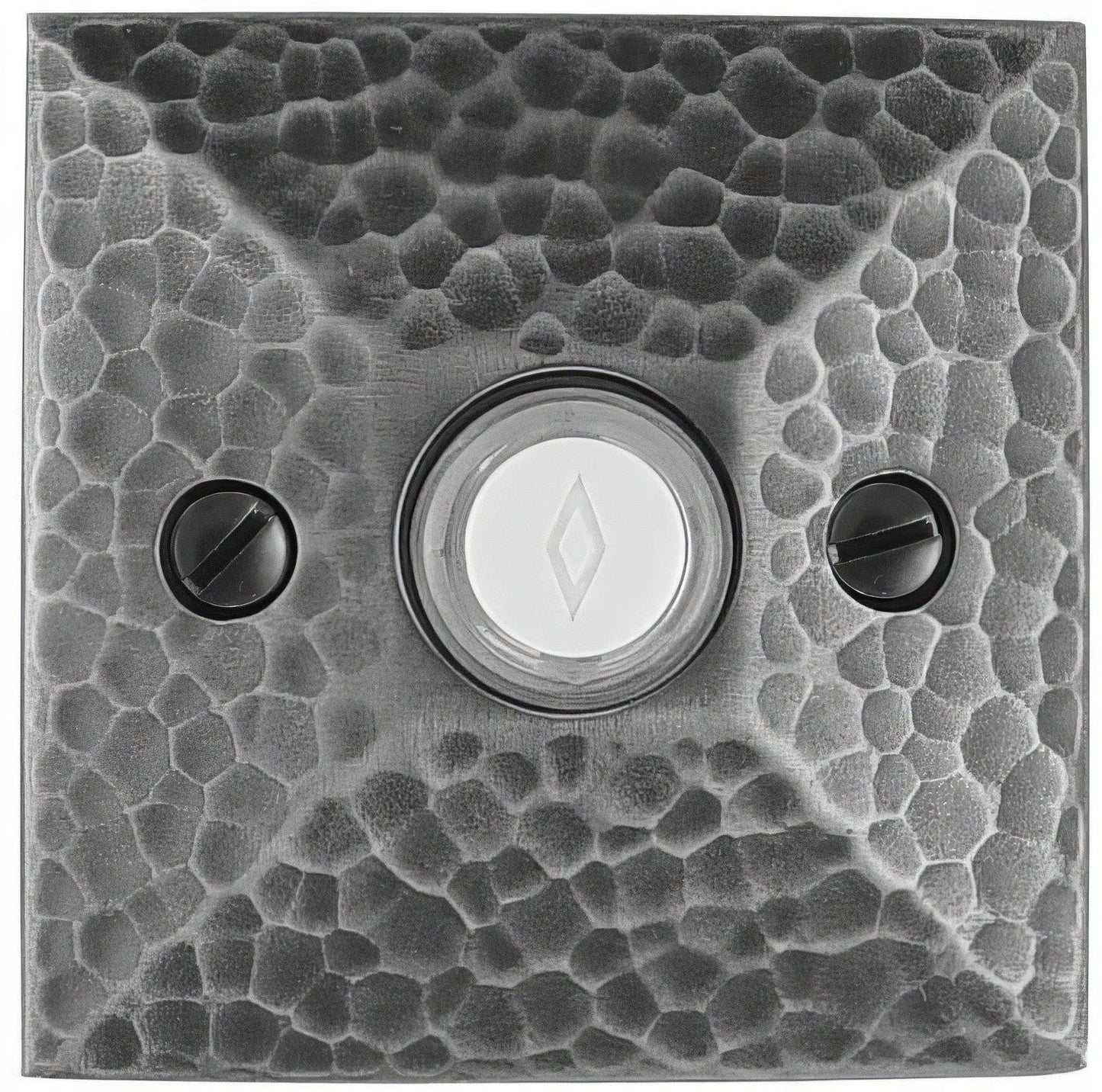 Emtek 2452 Arts and Crafts 2-3/4" Height Hammered Style Brass Lighted Doorbell Rosette