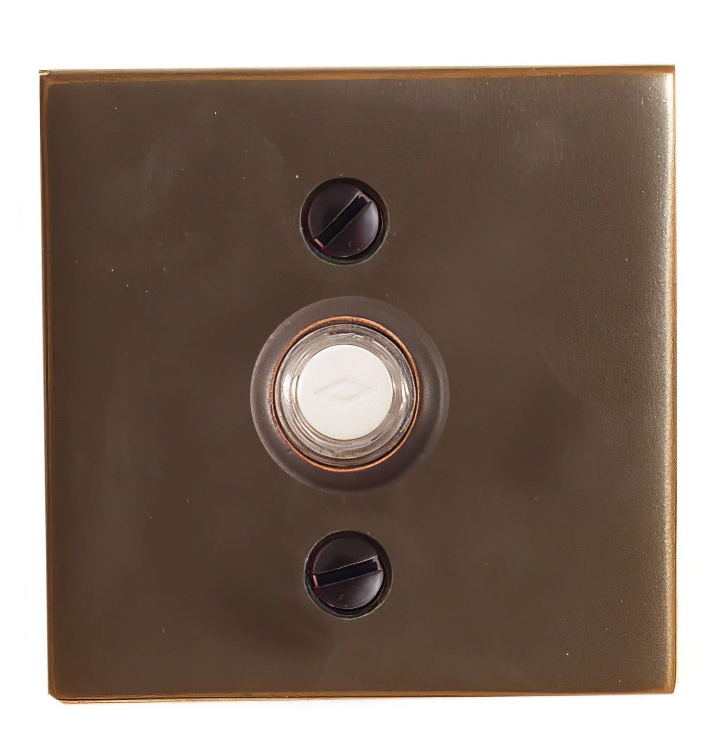 Emtek 2459US Brass Modern 2-1/2" Width Square Style Brass Lighted Doorbell Rosette