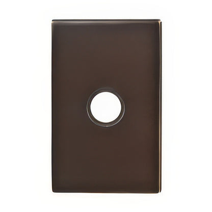 Emtek 4" Height Brass Lighted Doorbell with Modern Rectangular Rosette