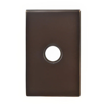 Emtek 4" Height Brass Lighted Doorbell with Modern Rectangular Rosette
