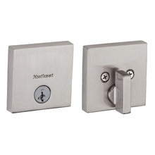 Kwikset 258SQT-15S.STRKP Downtown Square Contemporary Low Profile Single Cylinder SmartKey Deadbolt with 6AL Latch and STRKP Strike Pack which includes Square Corner; Round Corner and 5303 Round Corner Full Lip Strikes KA3 Satin Nickel Finish.