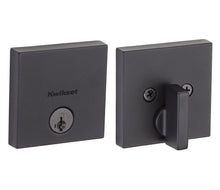 Kwikset 258SQT-514S.STRKP Downtown Square Contemporary Low Profile Single Cylinder SmartKey Deadbolt with 6AL Latch and STRKP Strike Pack which includes Square Corner, Round Corner and 5303 Round Corner Full Lip Strikes KA3 Matte Black Finish.