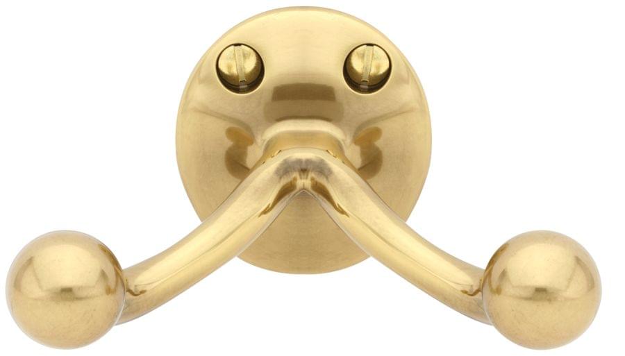 Emtek 2607US7 Double Hook with Oval Foot French Antique Brass Finish.
