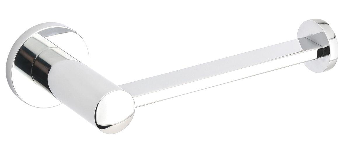 Emtek 2804DISKUS14 Modern Brass Bar Style Paper Holder with Disk Rosette Polished Nickel Lifetime Finish.