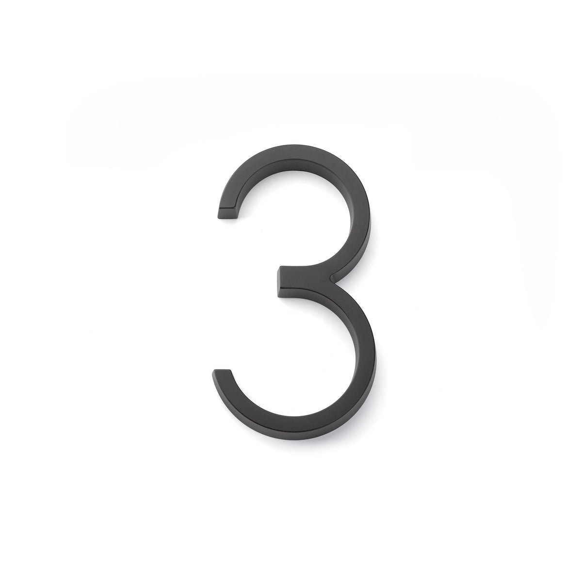 Emtek 2833US19 7" Modern # 3 House Number Flat Black Finish.