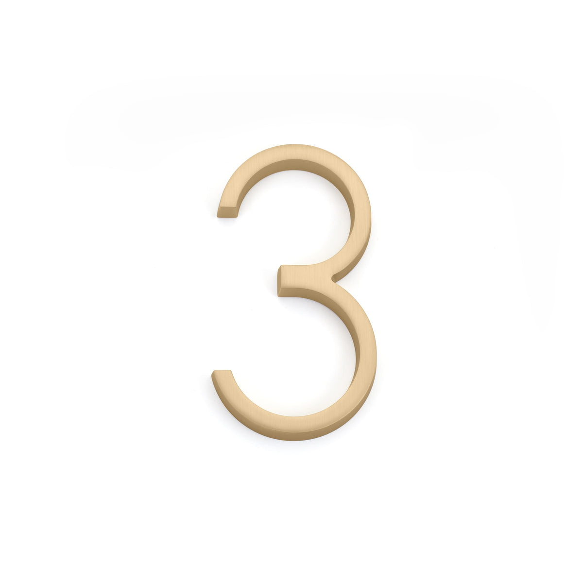 Emtek 2833US4 7" Modern # 3 House Number Satin Brass Finish.