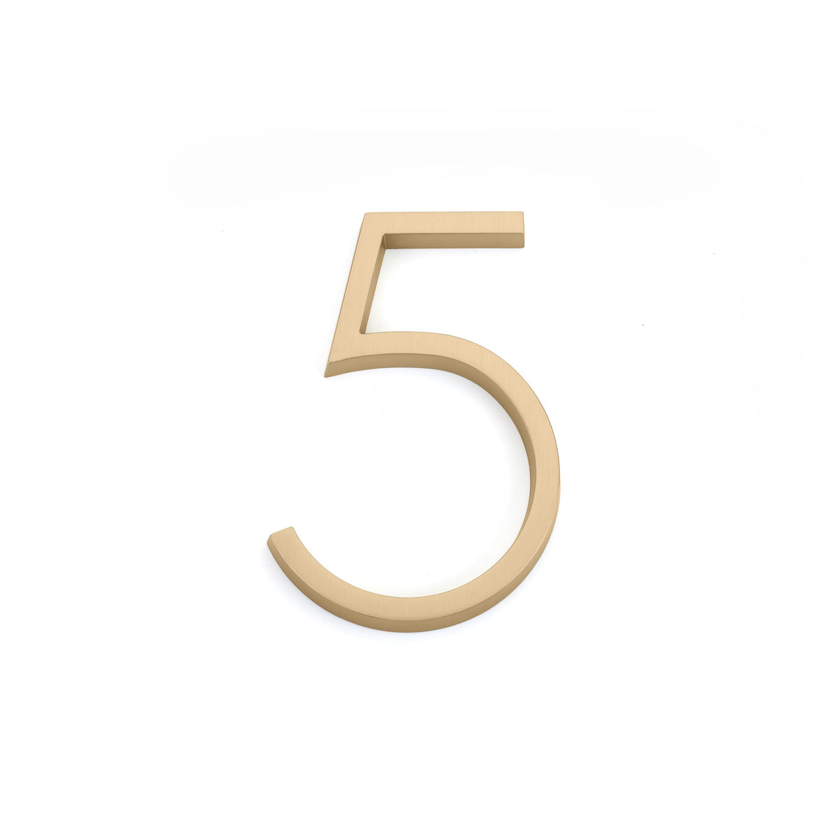 Emtek 2835US4 7" Modern # 5 House Number Satin Brass Finish.