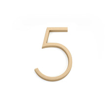 Emtek 2835US4 7" Modern # 5 House Number Satin Brass Finish.